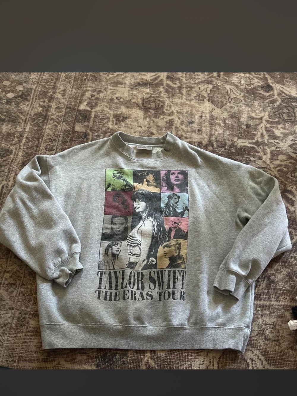 Taylor Swift Gray Crewneck 'The Eras Tour' Graphic Sweatshirt